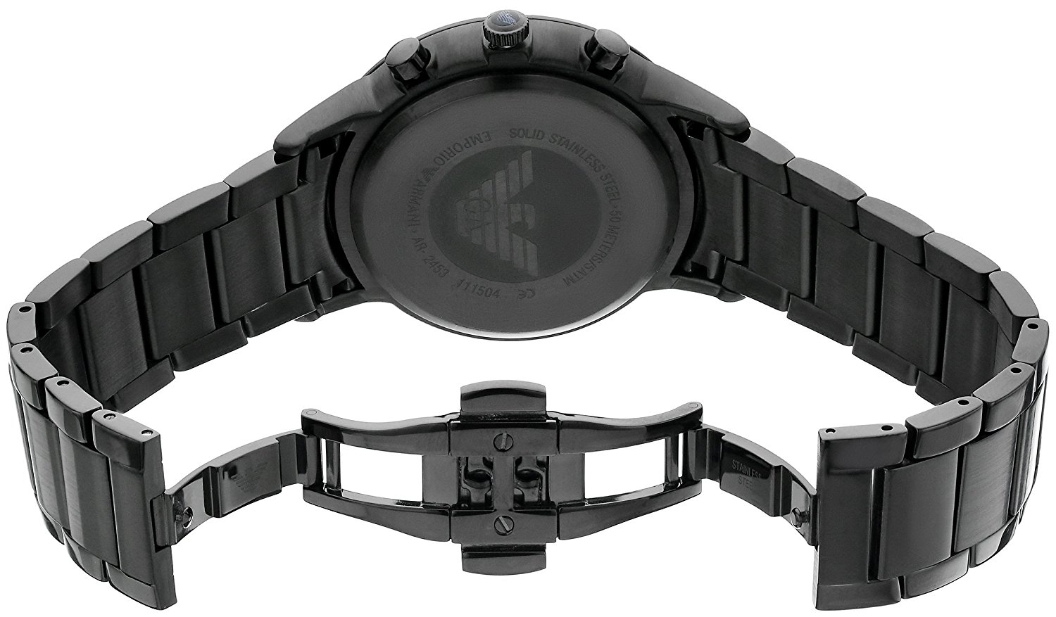 emporio armani men's black chronograph watch ar2453